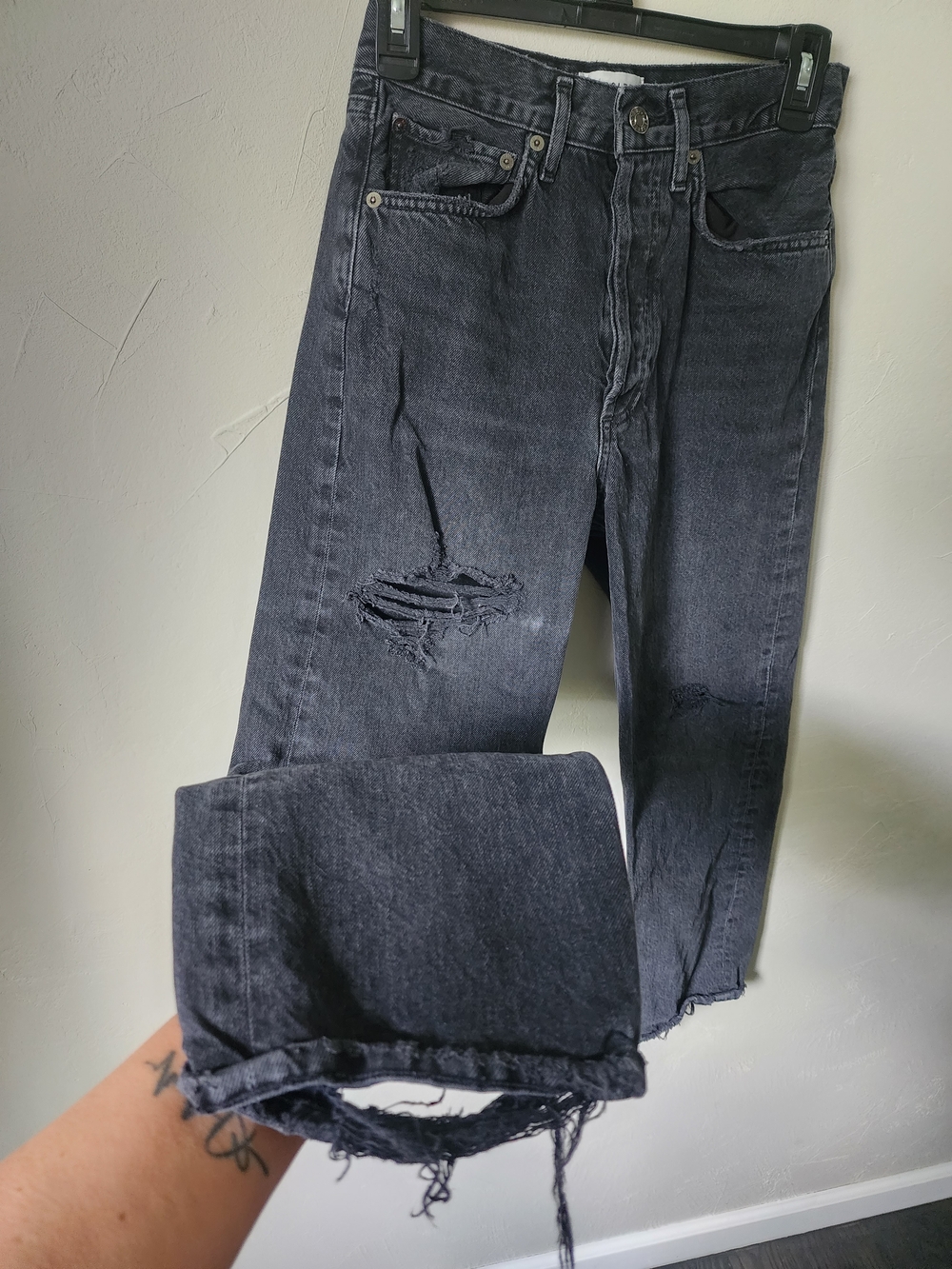 Agolde 90's black denim straight-leg jeans Size 25